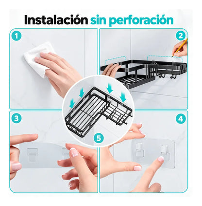 Pack X3 Esquinero Organizador Ducha Acero Inoxidable Baño