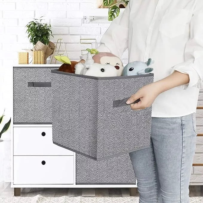 Cajas Asa Organizadoras De Tela Plegables Cubos 25x25x25cm