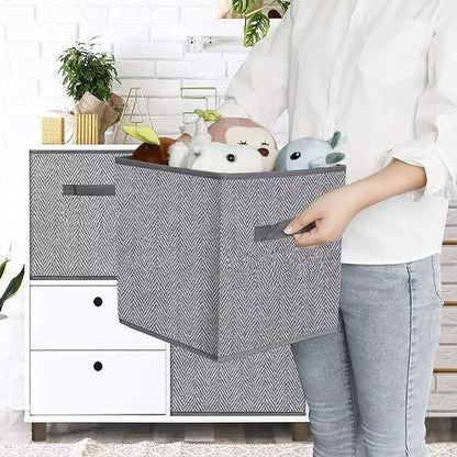 Cajas Asa Organizadoras De Tela Plegables Cubos 25x25x25cm