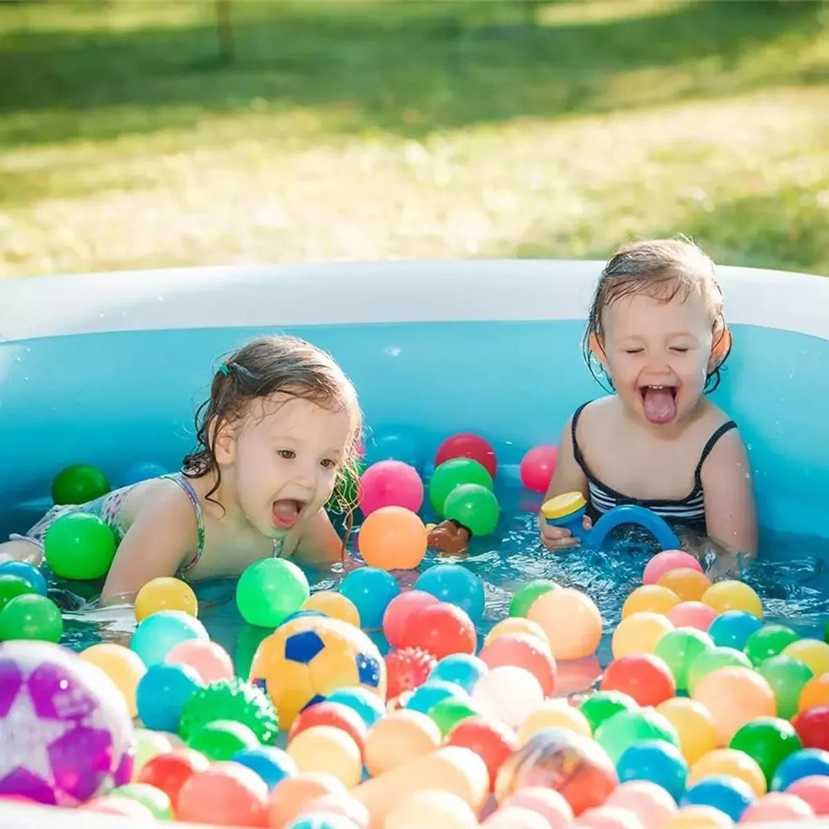 X50 Pelotas Plásticas Para Niños + Piscina Inflables 60cm