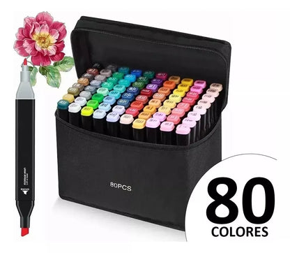 80pcs Plumones Doble Punta Rotulador Plumones Para Colorear