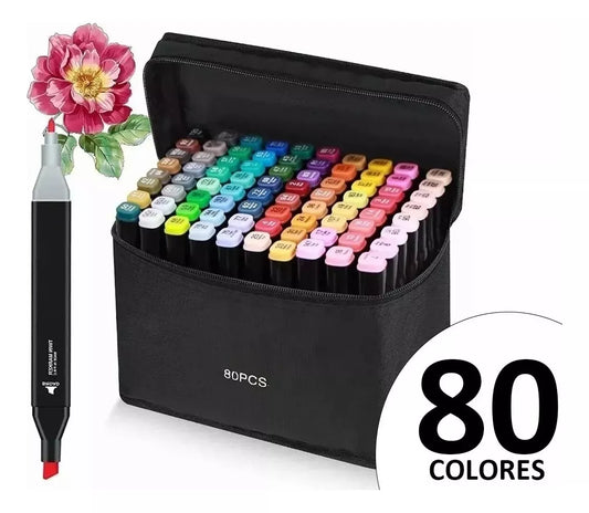 80pcs Plumones Doble Punta Rotulador Plumones Para Colorear