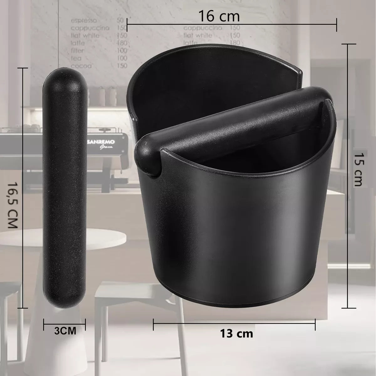 Borra Cafe Manual Knock Box Contenedor Recipiente 2l