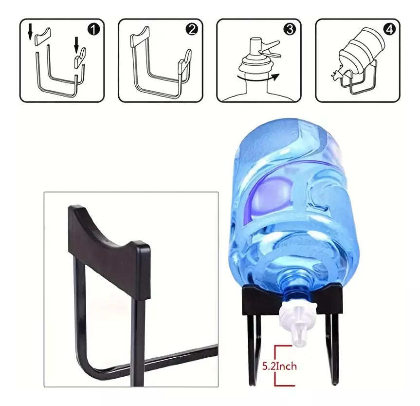 Soporte Dispensador Rack Para 1 Bidon De Agua + Boquilla