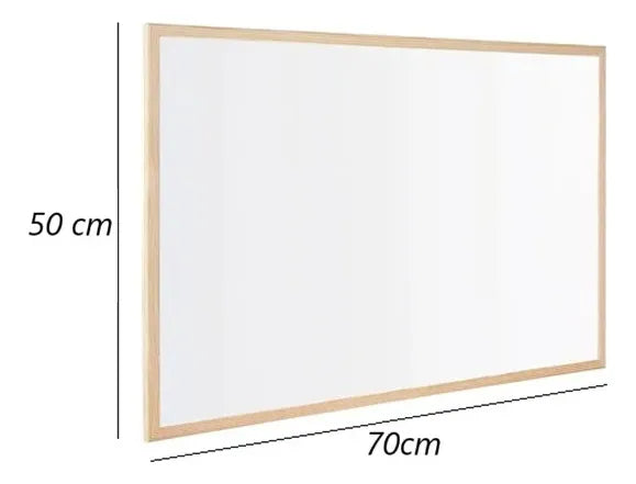 Pizarra Blanca Acrilica Pizarra Con Marco De Madera 70x50cm