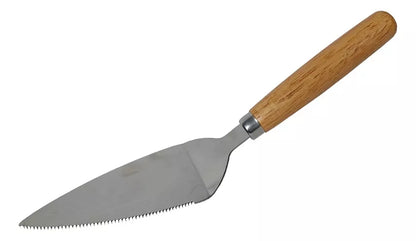 Espatula Para Cortar Picar Pizza Con Mango De Madera 26cm