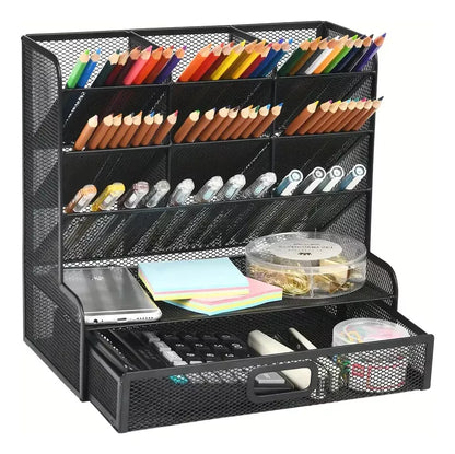 Organizador De Escritorio Multifuncional Portalapices Metal