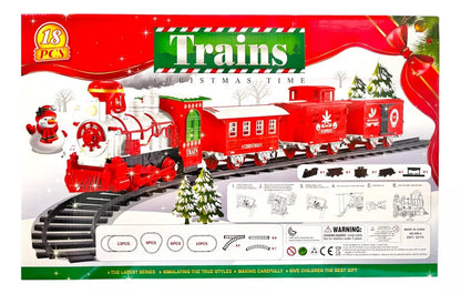 Tren Juguete Tren Electrico Humo Para Navidad 18pcs Juguetes
