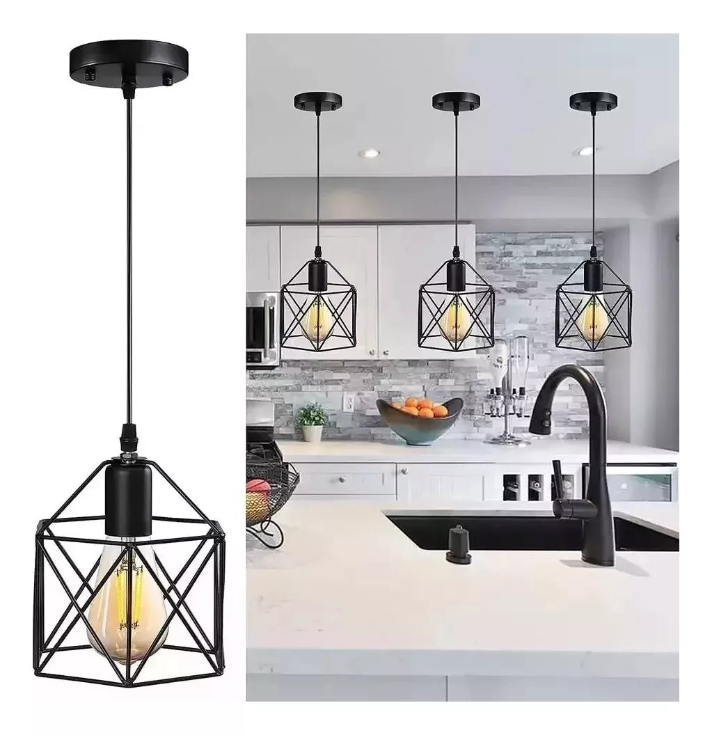 Lampara Led Colgante Lampara De Techo Colgante Jaula E27