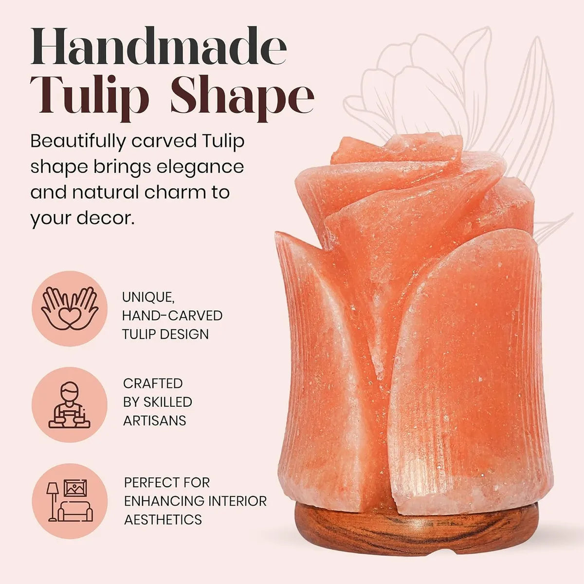 Lampara De Sal Piedra Lamparas Sal Himalaya Decorativa Rosa