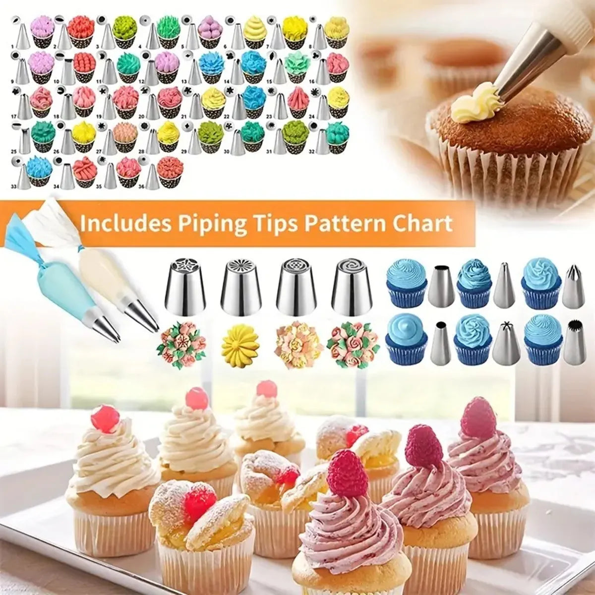 Kit Decoración Para Reposteria 236pcs En Maleta 3 Niveles