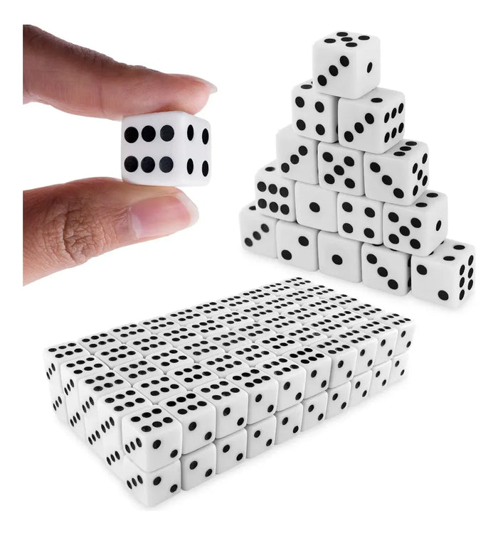 X100 Set Dados Para Juegos De Mesa Dados Blancos 15mm Blanco