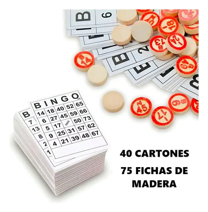 Bingo Clasico De Madera Loto Bolsa Juego De Loteria Numeros