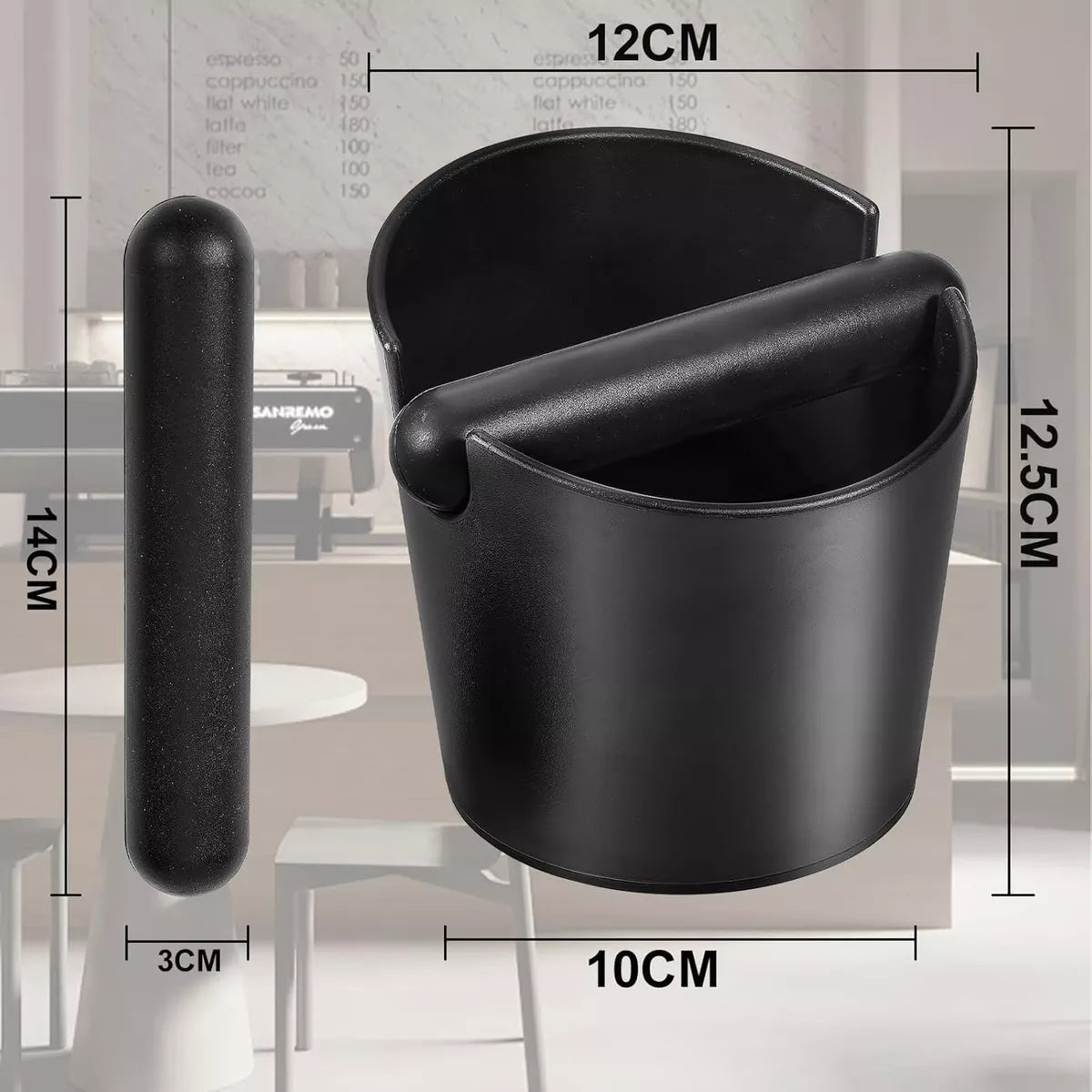 Borra Cafe Manual Knock Box Contenedor Recipiente 1l