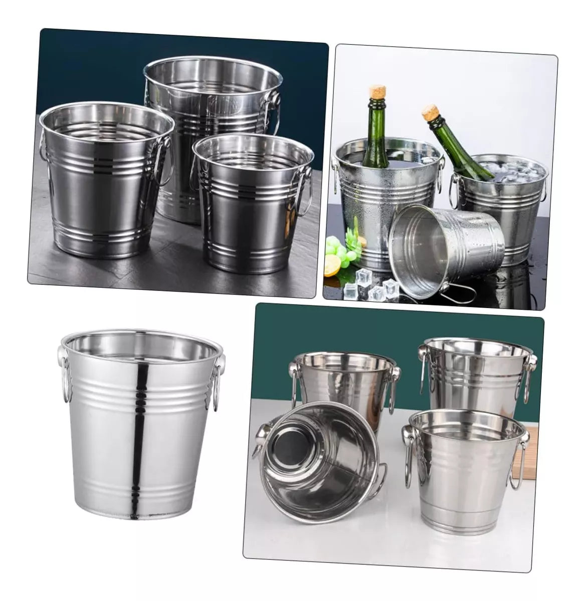 Hielera Cubeta De Acero Para Botella Latas Hielo Bar 3.0l
