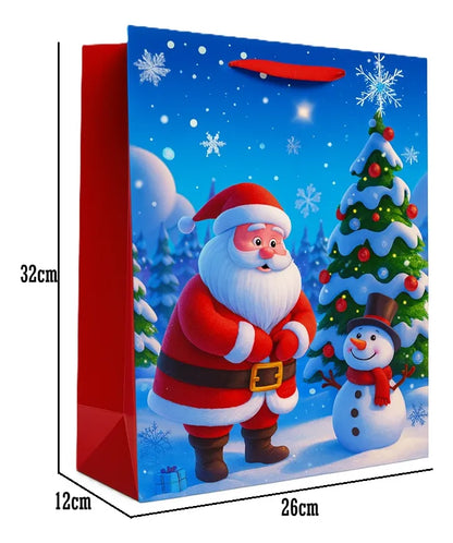 X12 Bolsa Regalo Navidad Grande Bolsa Navidad 32x26x12cm