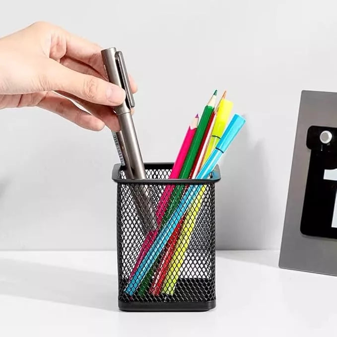 Portalapices Rejilla Cuadrado Escritorio Organizador Metal