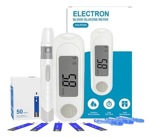 Glucometro Digital Medidor De Glucosa + 50 Tiras + Lancetas