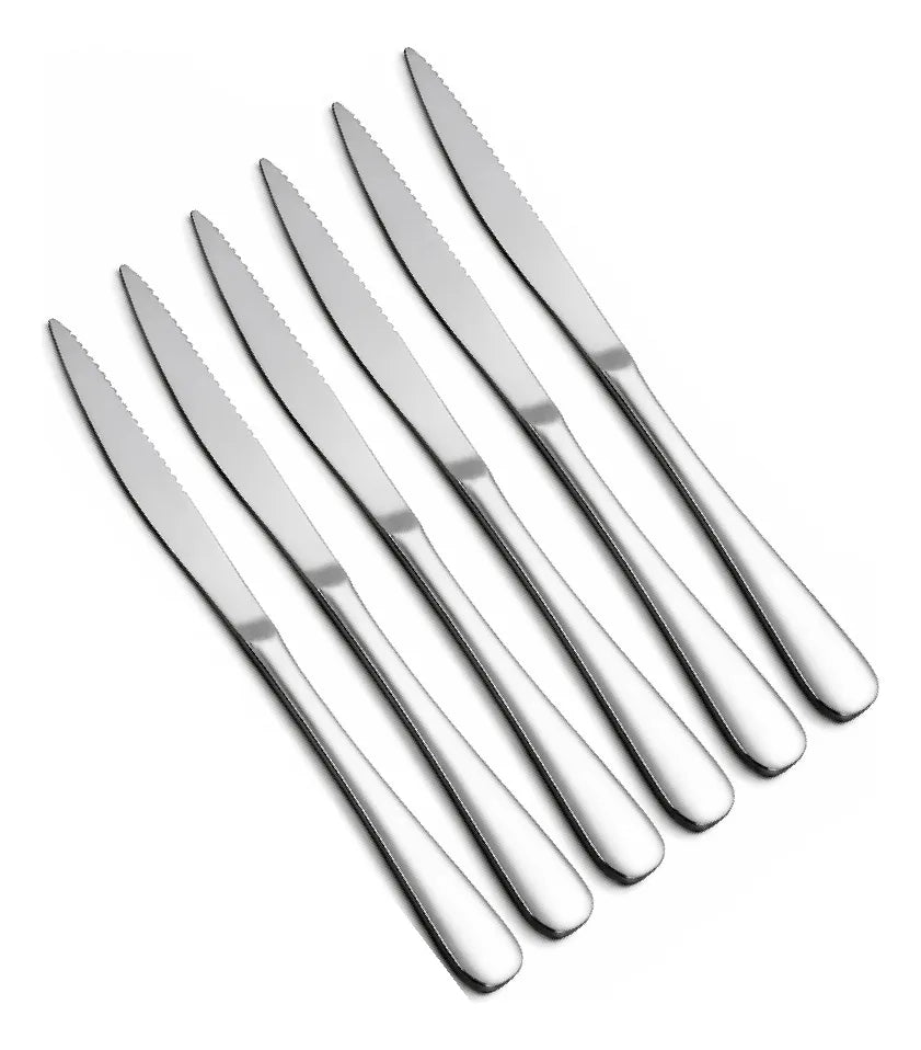 Pack X6 Cuchillos De Mesa Acero Inoxidable Cuchillo Cocina