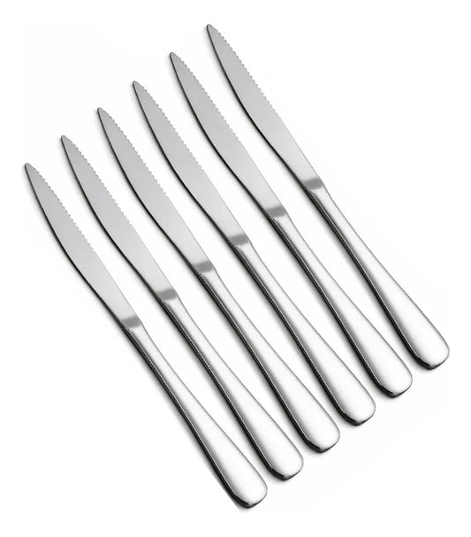 Pack X6 Cuchillos De Mesa Acero Inoxidable Cuchillo Cocina