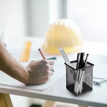 Portalapices Rejilla Cuadrado Escritorio Organizador Metal