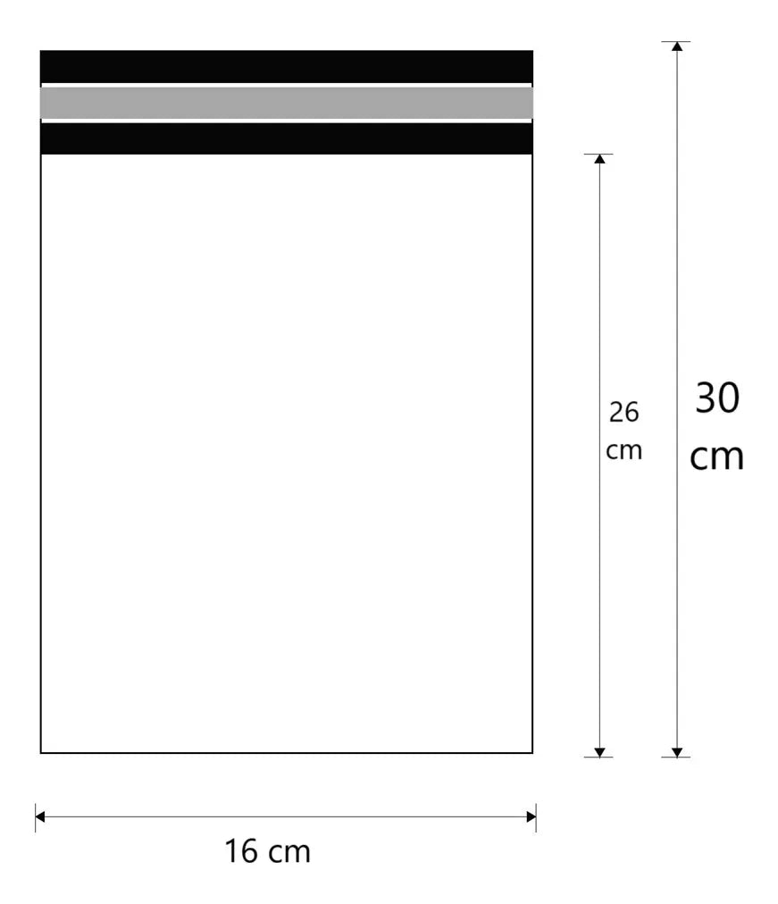 Pack X100 Bolsas De Embalaje Courier Autoadhesiva 30x16cm