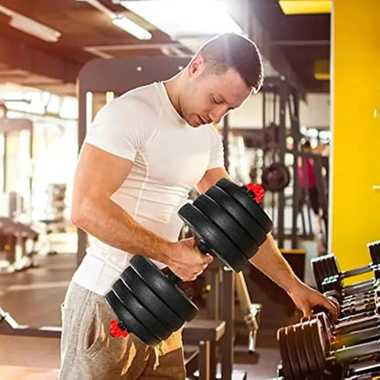 Set Mancuernas Barra 40kg Fitness Pesas Ajustables Negro