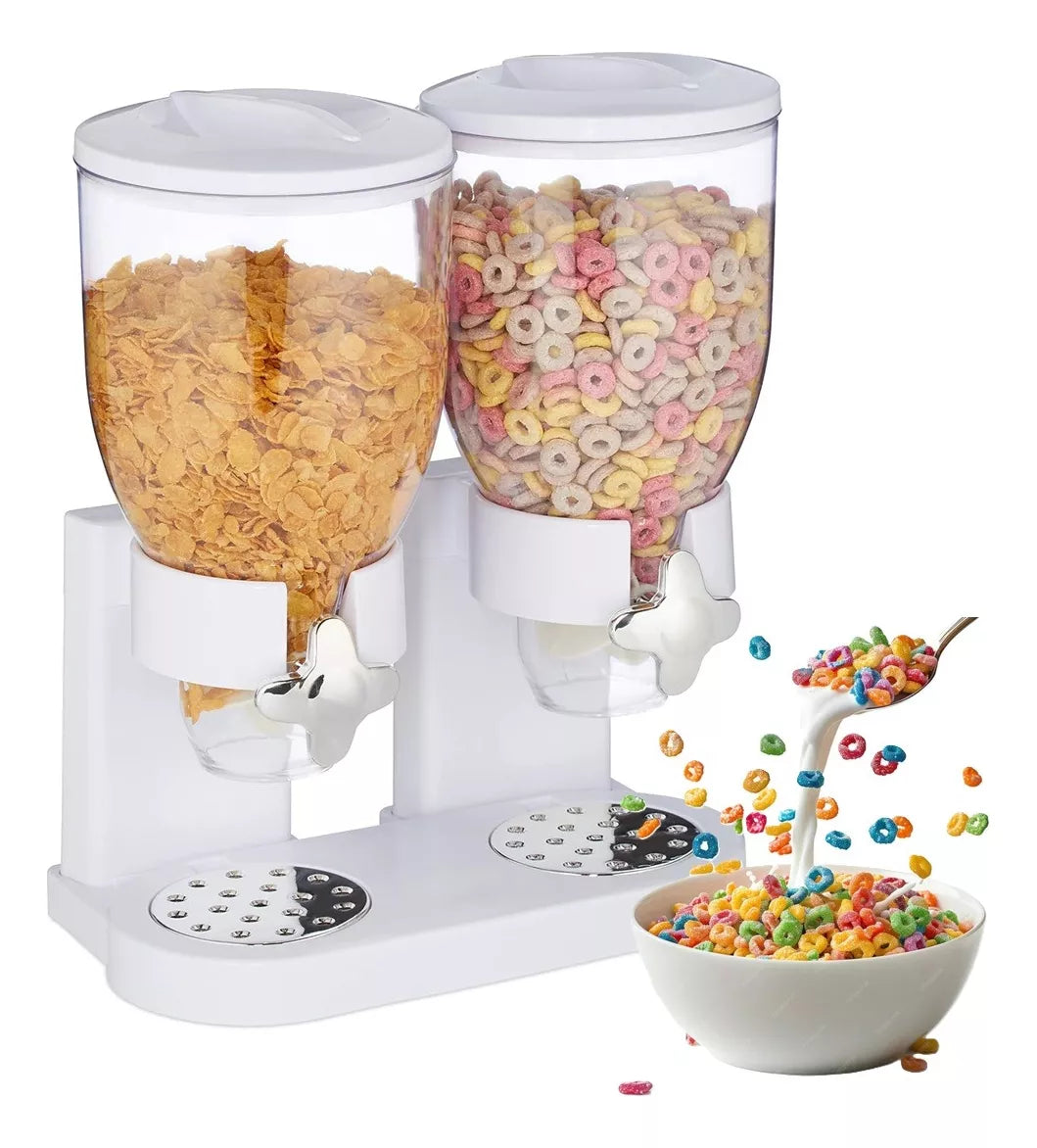 Dispensador Doble De Cereales Contenedores Alimentos 10lt