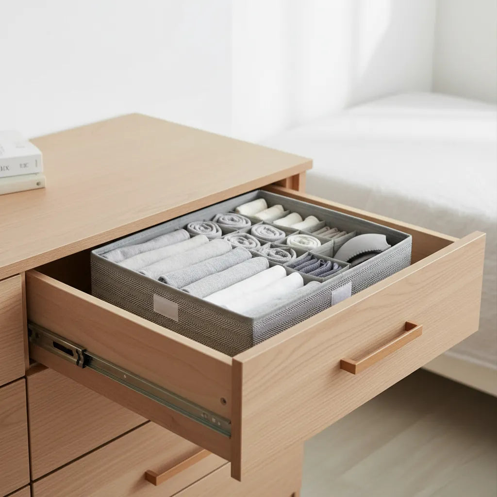 Caja Organizadora De Ropa Pegable Organizador Con Tapa 32x28