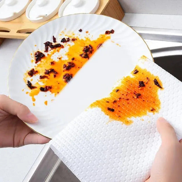 X50 Paños De Limpieza Multiuso Paño Reutilizable 25x25cm