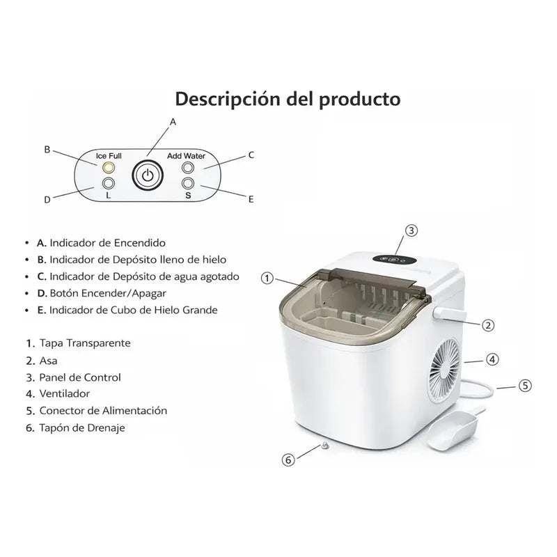 Maquina De Hielo Electrica Hielo Automatico Portatil Hielera