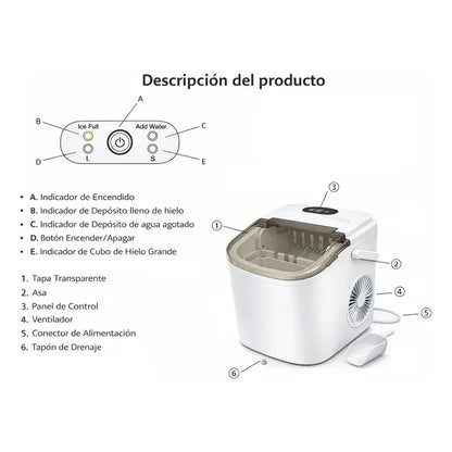 Maquina De Hielo Electrica Hielo Automatico Portatil Hielera