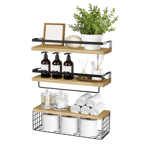 Repisas Flotantes Madera Estantes Organizador Multifuncional