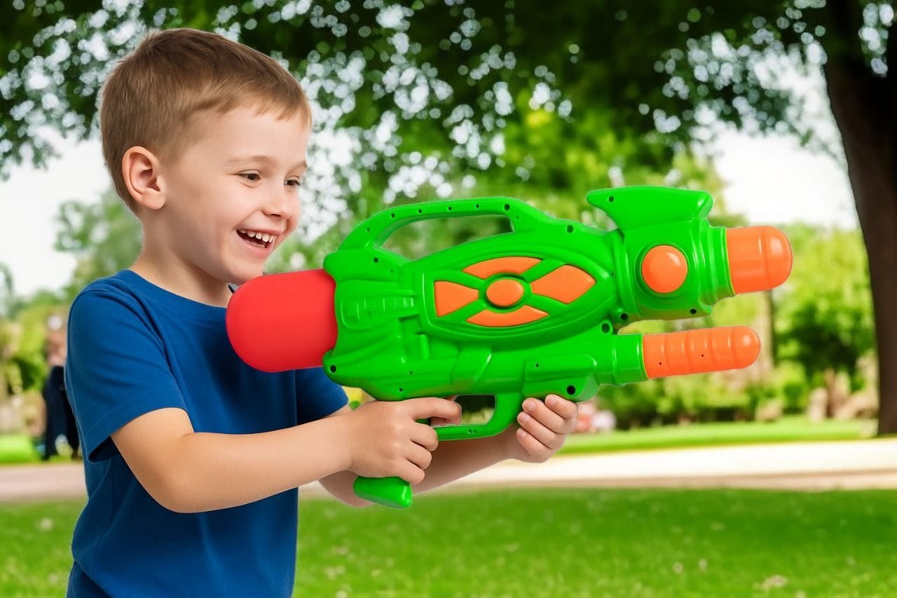 Pistola Lanza Agua Lanzador De Agua Pistola Niños 47x30cm