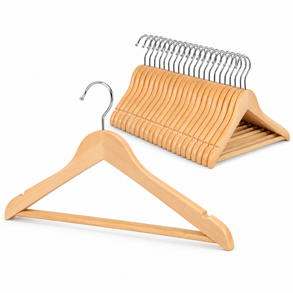 X20 Ganchos Madera Para Ropa Colgador Perchas De Ropa