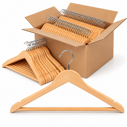 X100 Ganchos Madera Para Ropa Colgador Perchas De Ropa