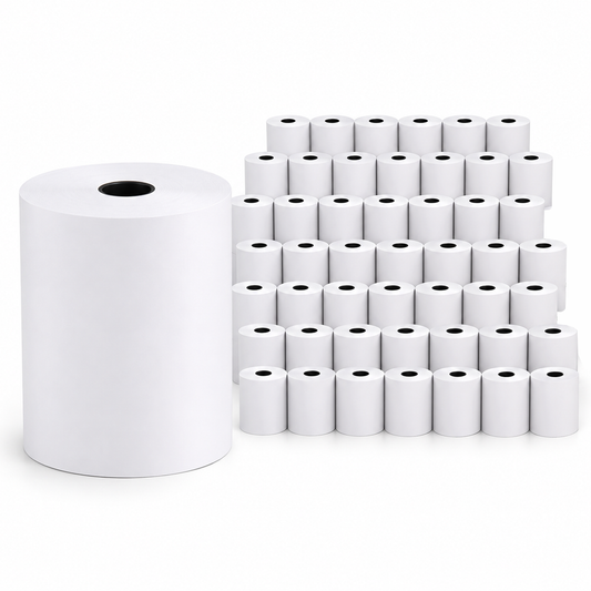 Pack 50 Rollos Papel Térmico De 80mmx80mt Boleta Color Blanco 80mts