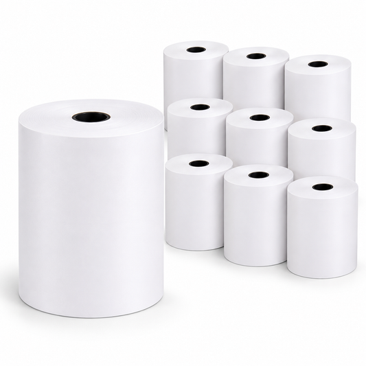 Pack 10 Rollos Papel Térmico De 80mmx80mt Boleta Color Blanco 80mts