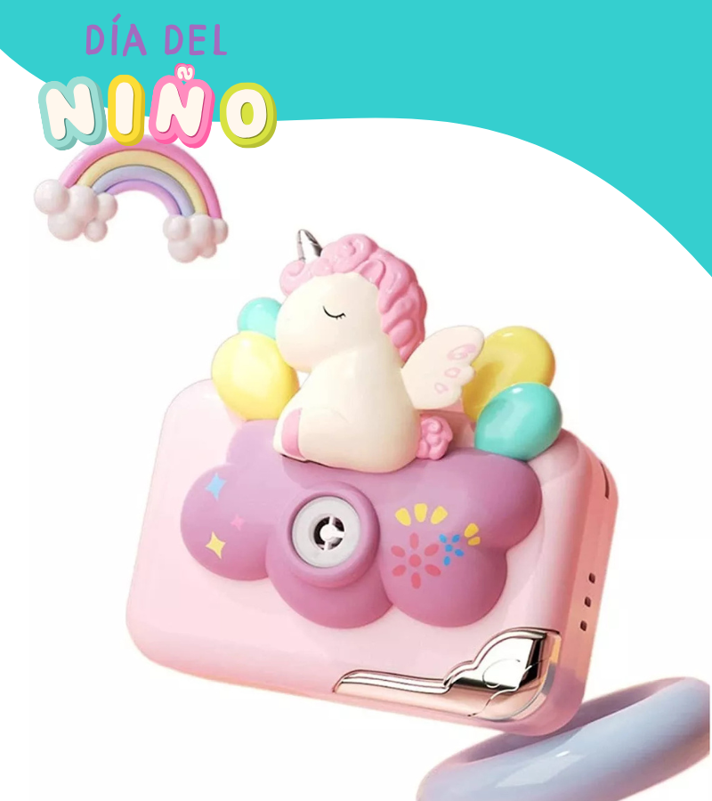 Juguete Burbujas Niños Camara Lanza Burbuja Liquido Unicornio