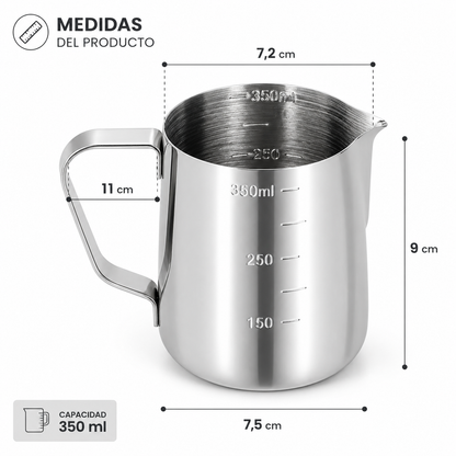 Jarra Leche Acero Jarra Leche Jarro De Medida Tazon 350 Ml