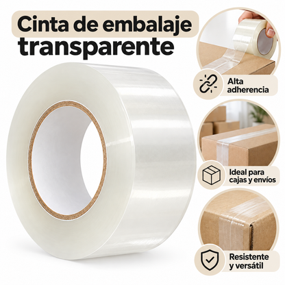 Cinta Adhesiva De Embalaje Transparente 100 Mts X 4.8 Cm
