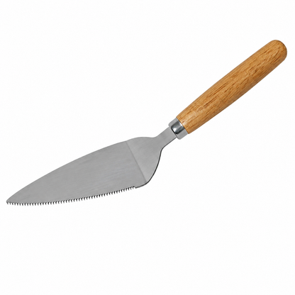 Espatula Para Cortar Picar Pizza Con Mango De Madera 26cm