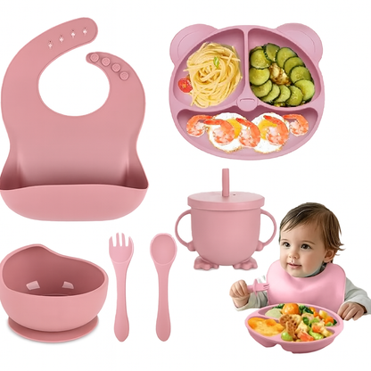Set Platos Bebe Juego De Cubiertos De Silicona Bebe 6pcs