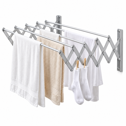Tendedero De Ropa Plegable Retractil Pared Extensible 100cm