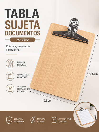 Tabla Sujeta Papeles Madera 29x19cm Tabla Apoyo Vertical