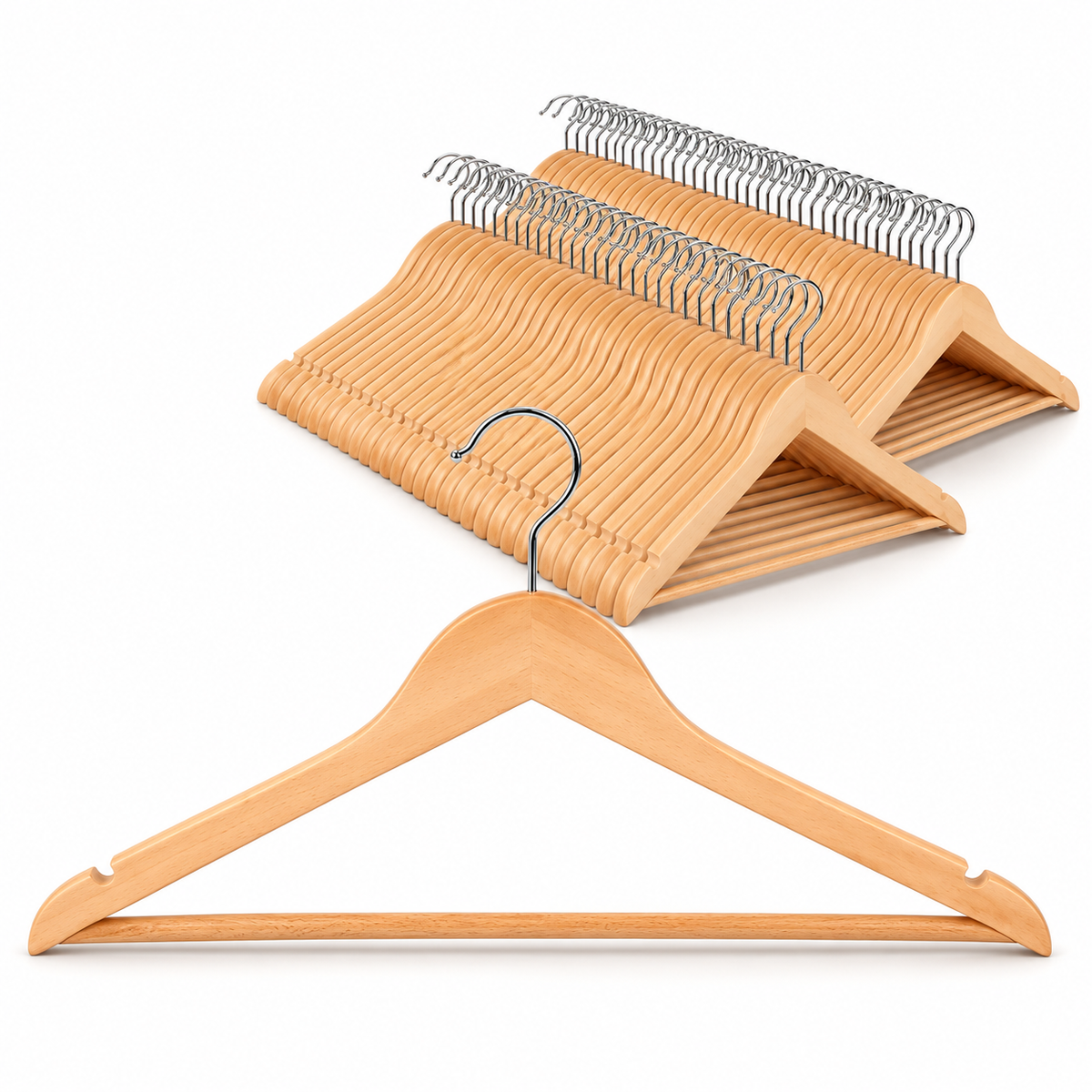 X50 Ganchos Madera Para Ropa Colgador Perchas De Ropa