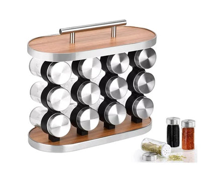 Porta Especiero Madera Condimentos Especieros 12 Frascos