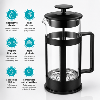 Prensa Francesa Cafetera Francesa Manual Cafe Te Mate 350ml