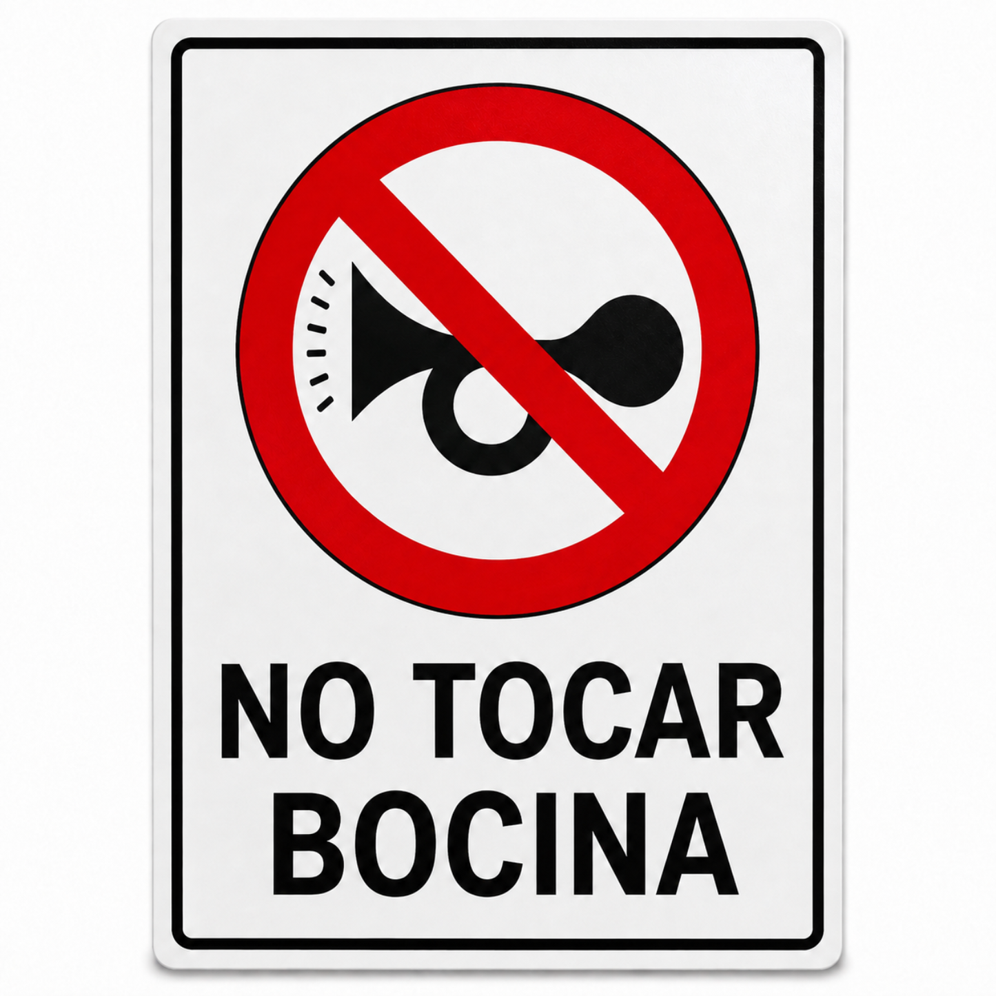 Señal Adhesiva No Tocar Bocina Plástica Rectangular para Exterior