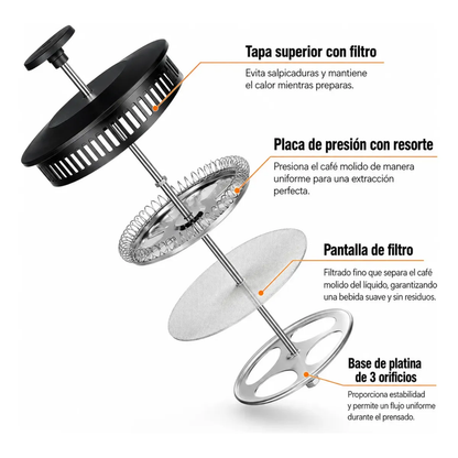 Prensa Francesa Cafetera Francesa Manual Cafe Te Mate 350ml